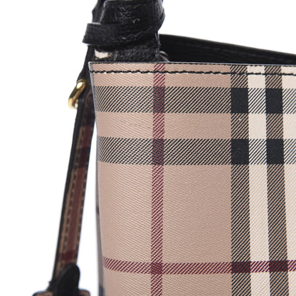 Burberry Haymarket Check Colours Small Lorne Bucket Crossbody Black 11 of 12