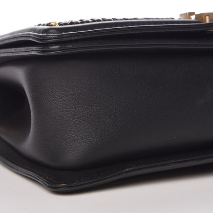 Chanel Calfskin Quilted Medium Boy Top Handle Flap Black 10 of 11