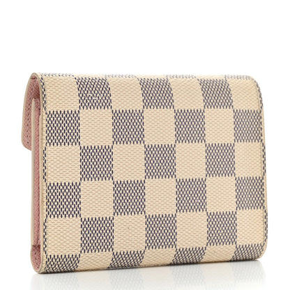 Louis Vuitton Damier Azur Victorine Wallet Rose Ballerine 3 of 8