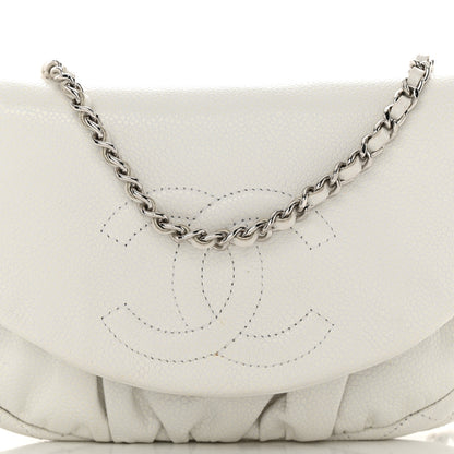 Chanel Caviar Half Moon Wallet On Chain WOC White 9 of 11