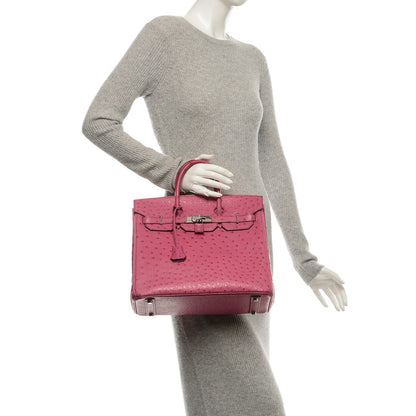 Hermes Ostrich HAC Birkin 32 Fuchsia 2 of 28