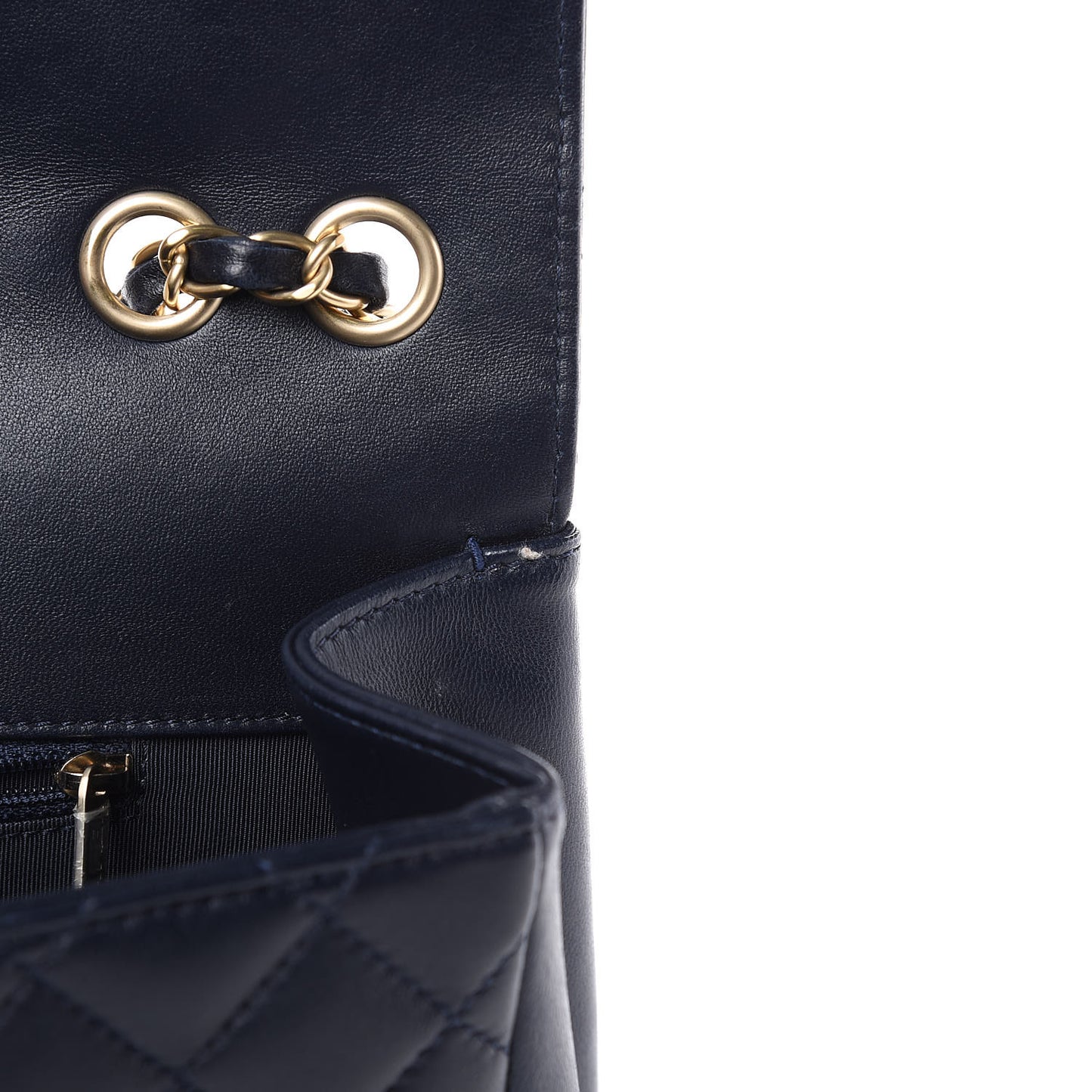 Lambskin Quilted Jumbo Mademoiselle Chic Flap Navy