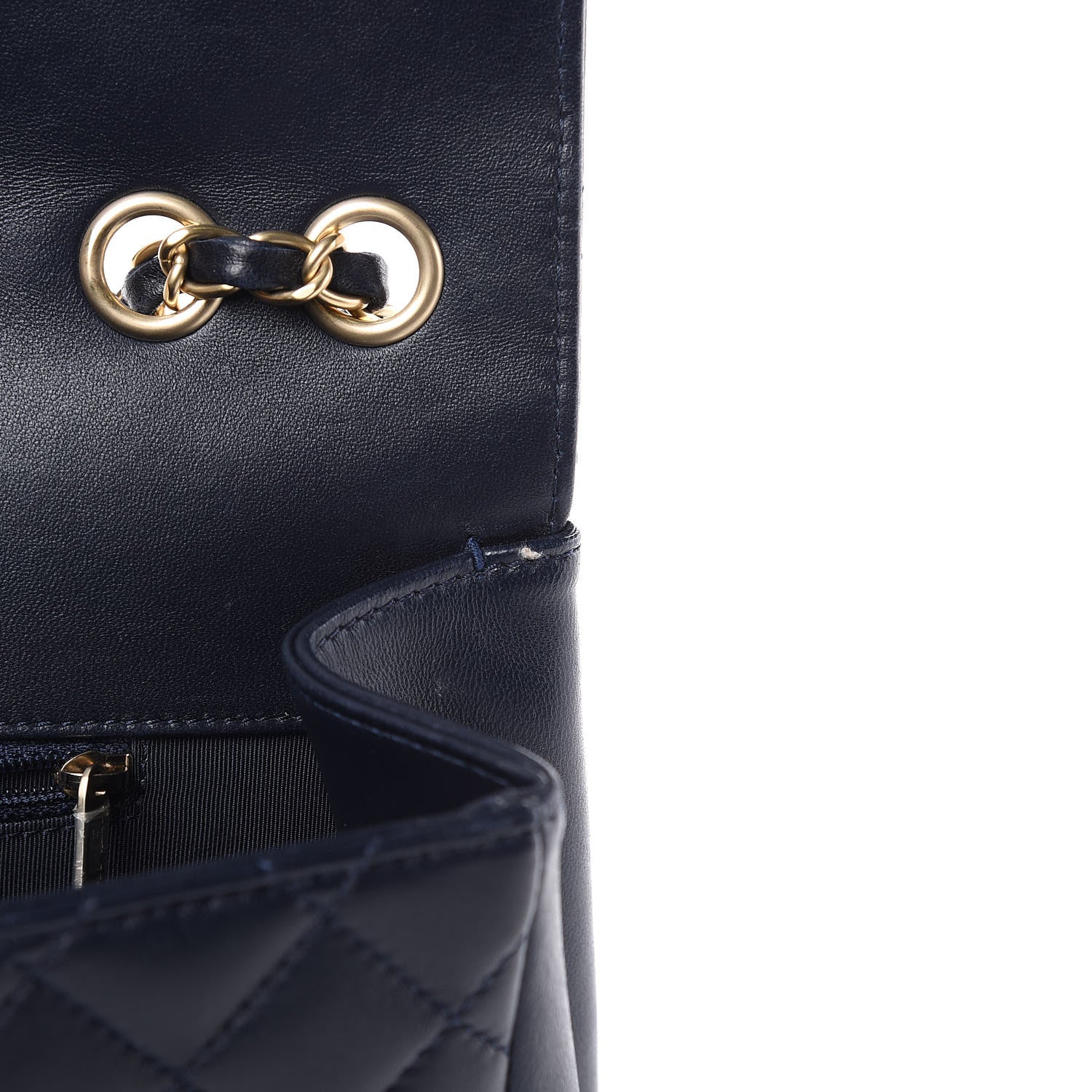 Chanel Lambskin Quilted Jumbo Mademoiselle Chic Flap Navy 14 of 16