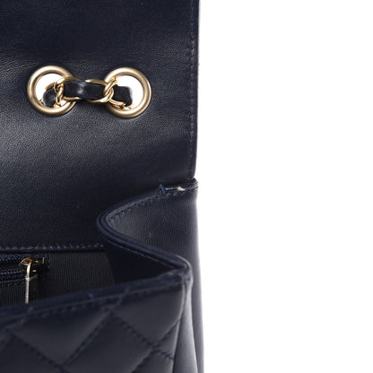 Chanel Lambskin Quilted Jumbo Mademoiselle Chic Flap Navy 14 of 16