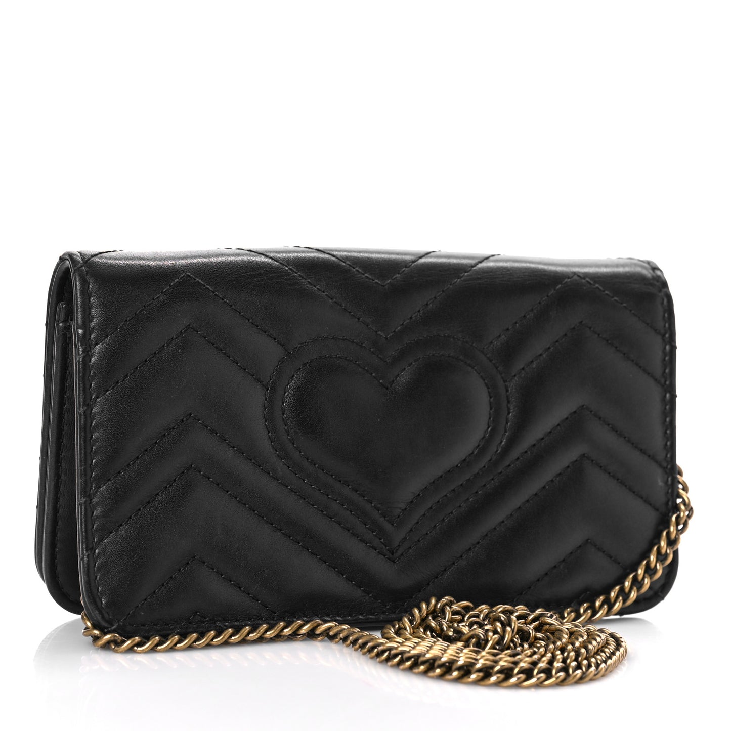 Calfskin Matelasse Mini Animal Studs GG Marmont Bag Black