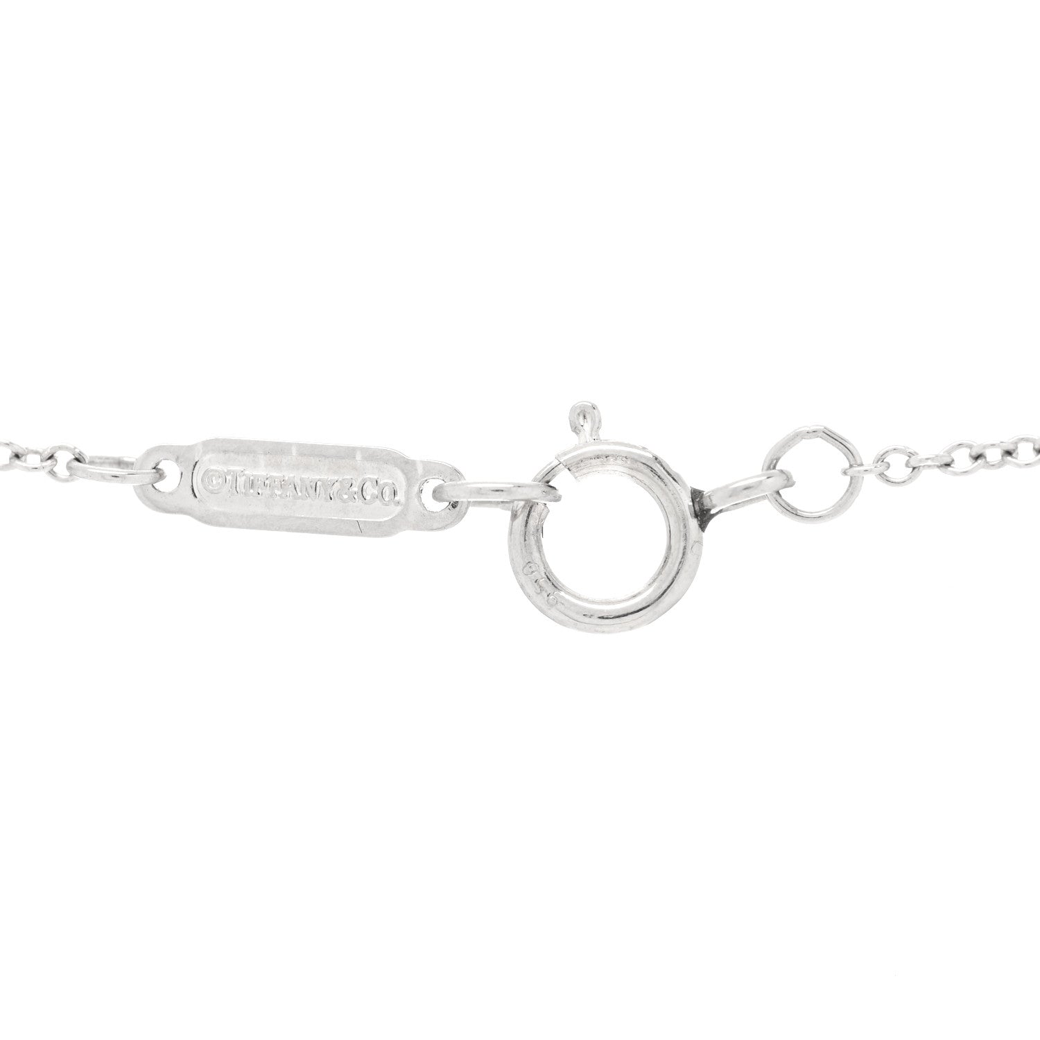 Tiffany Platinum Diamond Mini Vintage Oval Key Pendant Necklace 3 of 3