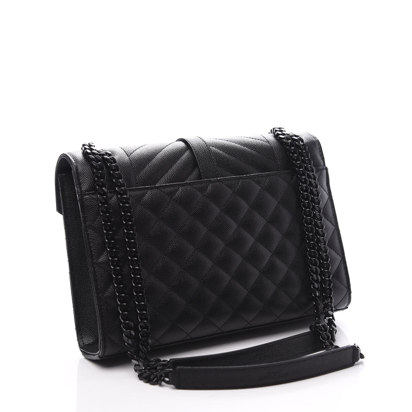 Grain De Poudre Textured Mixed Matelasse Triquilt Medium Monogram Satchel Black