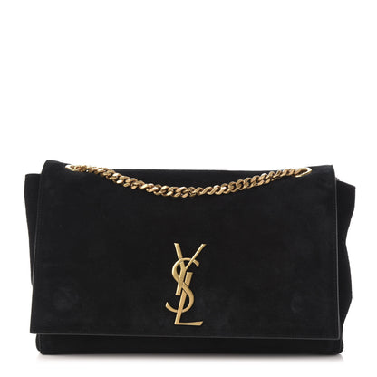 Saint Laurent Smooth Calfskin Suede Medium Reversible Monogram Kate Satchel Black 1 of 20