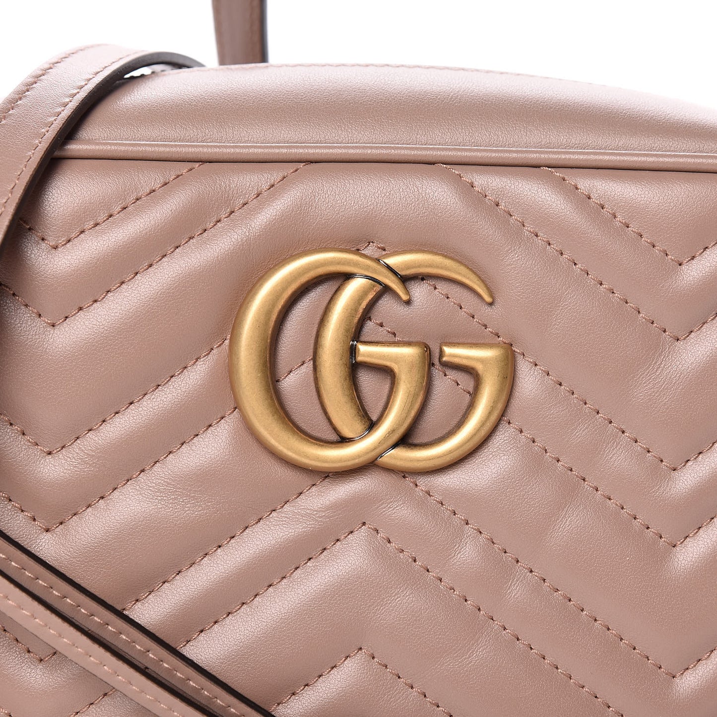 Calfskin Matelasse Small GG Marmont Chain Shoulder Bag Porcelain Rose