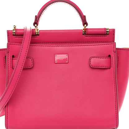 Dolce & Gabbana Calfskin Small Sicily 62 Soft Bag Fuchsia Yellow 8 of 10