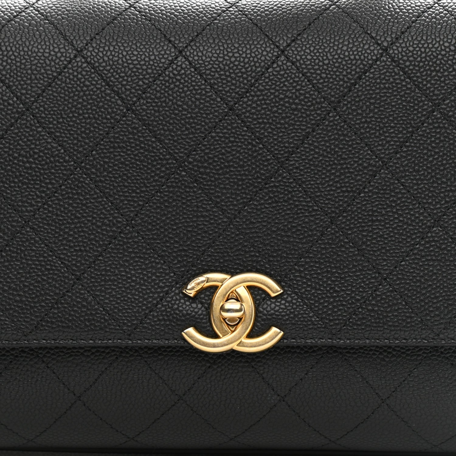 Chanel Grained Calfskin Stitched Flap Black 8 of 8