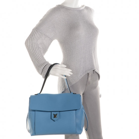 Louis Vuitton Calfskin Lockme MM Bleuet 2 of 7