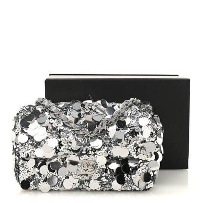 Chanel Sequin Mini Rectangular Flap Silver 11 of 11