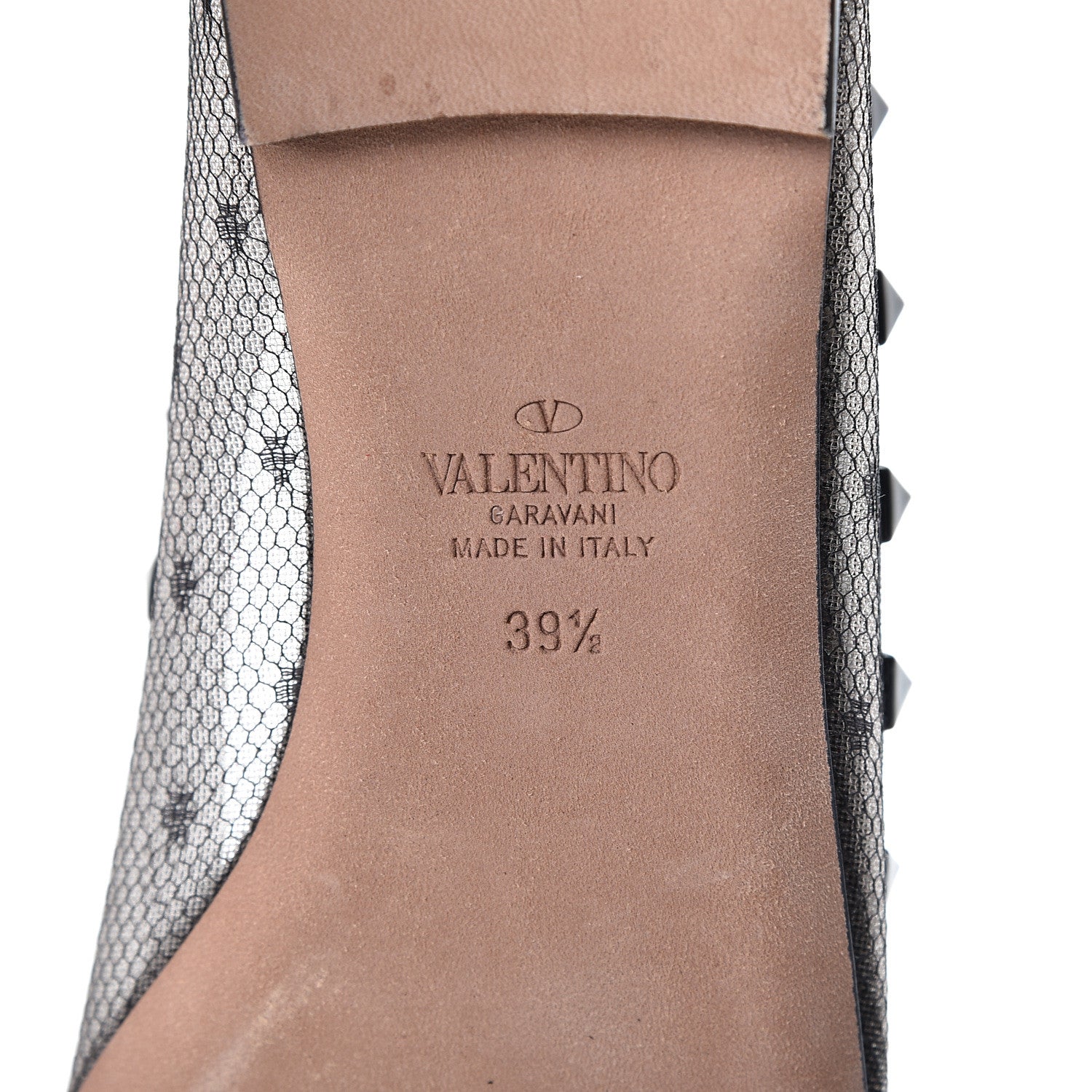 Valentino Garavani Mesh Point d'Esprit Rockstud Ballerina Flats 39.5 Black 8 of 9