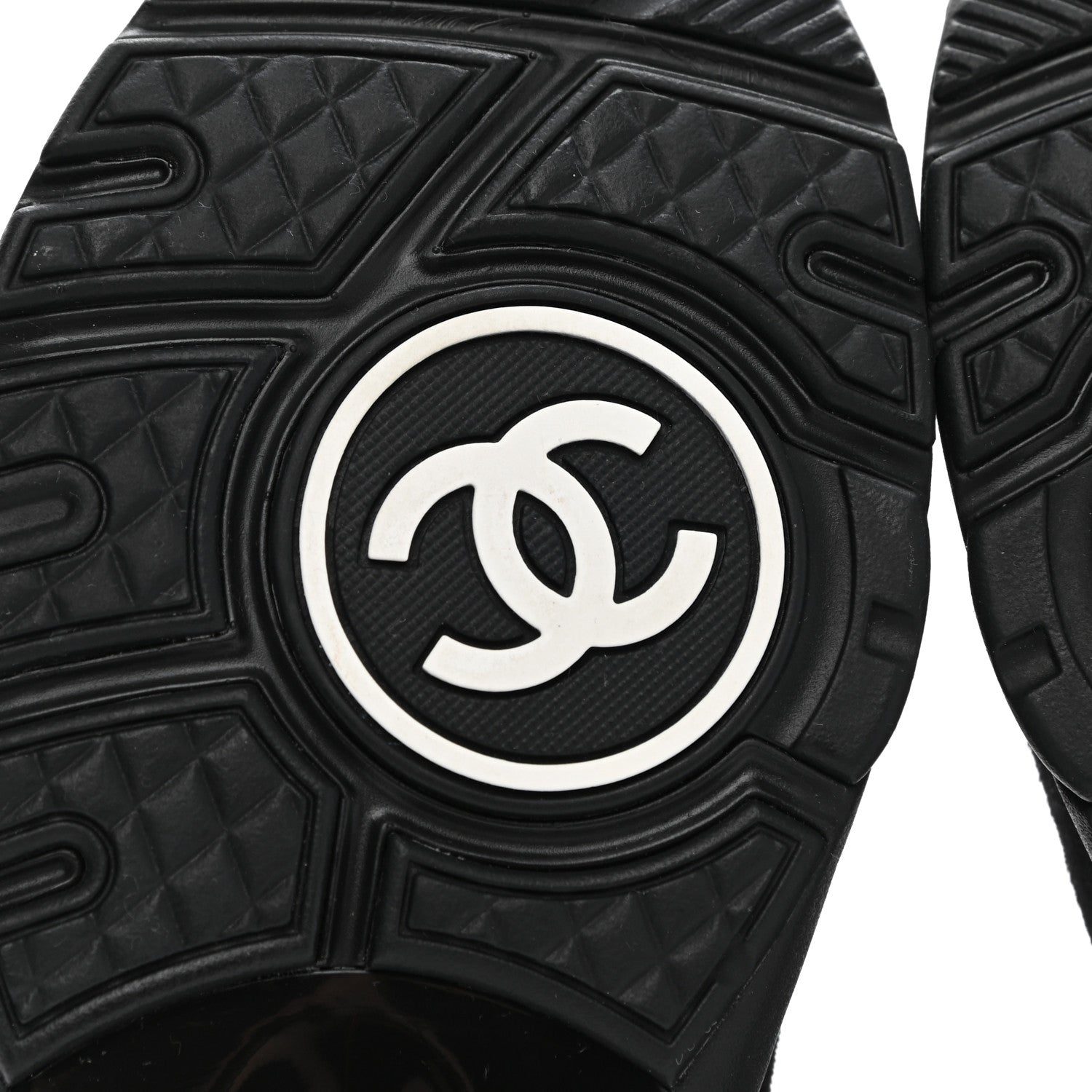 Chanel Nylon Calfskin Suede CC Sneakers 37 Black 8 of 9