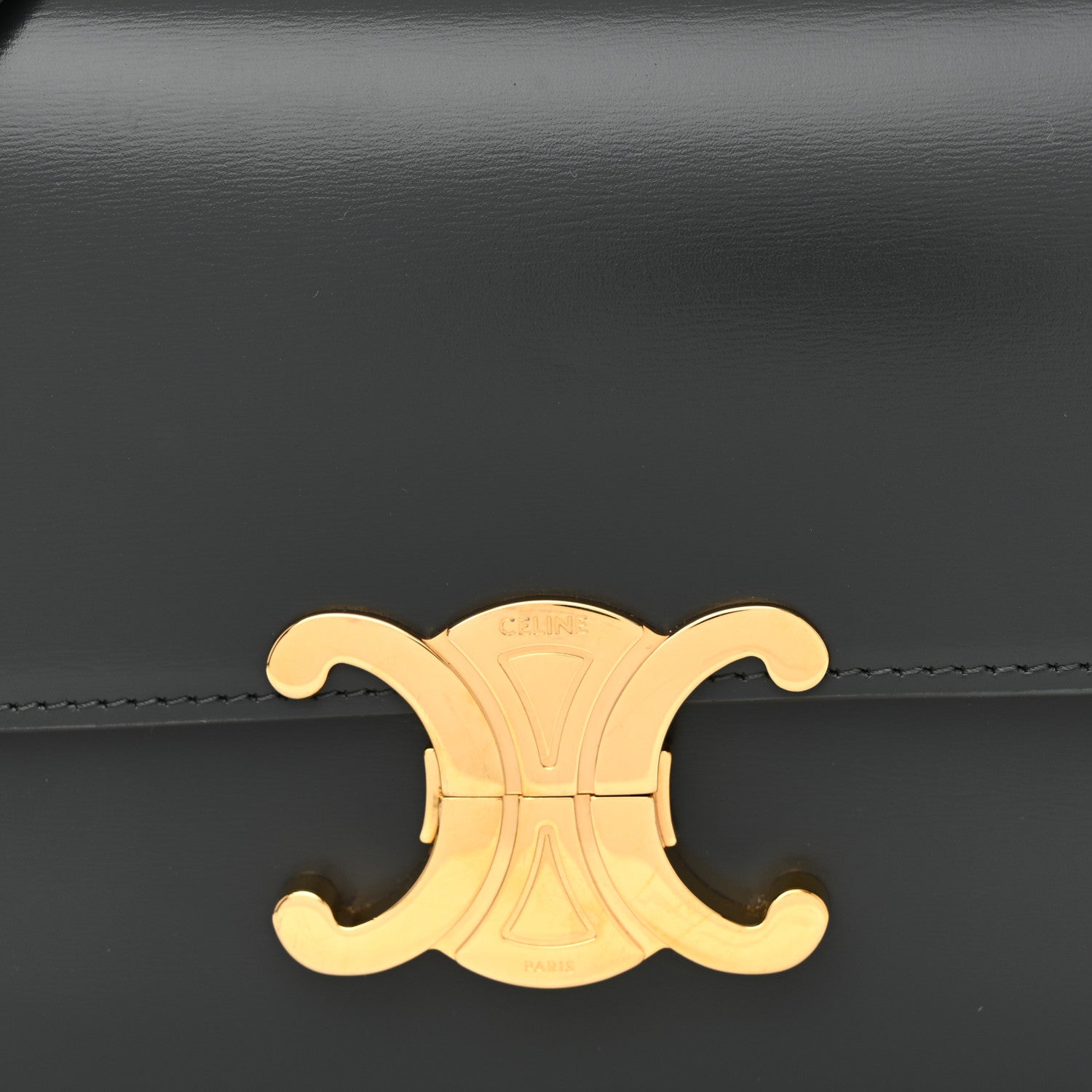 Celine Shiny Calfskin Teen Triomphe Dark Grey 10 of 13