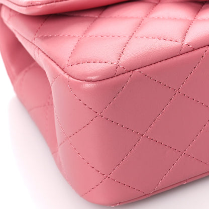 Chanel Lambskin Quilted Mini Top Handle Rectangular Flap Pink 9 of 10