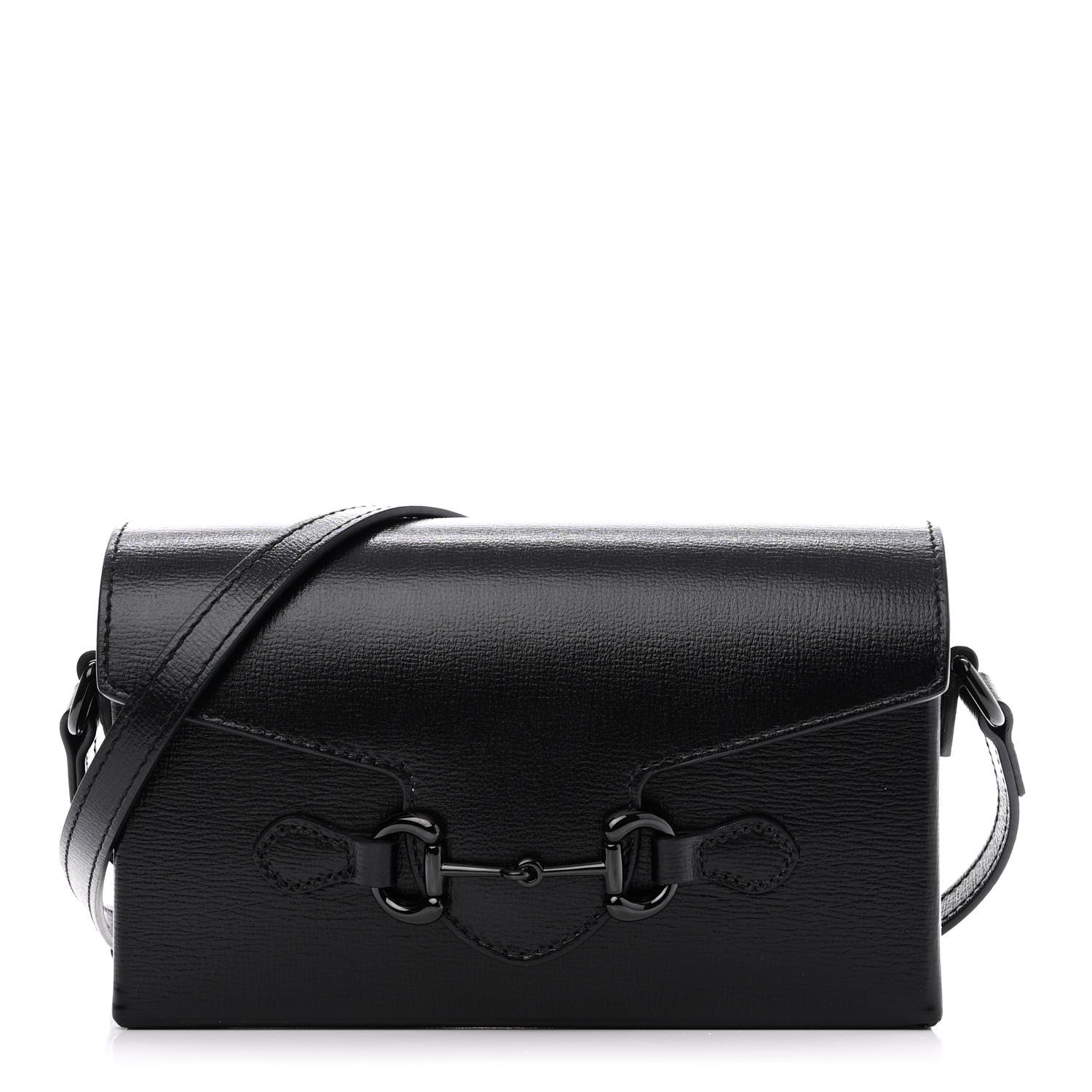 Gucci Azalea Calfskin Monochrome Mini Horsebit 1955 Shoulder Bag Black 1 of 12