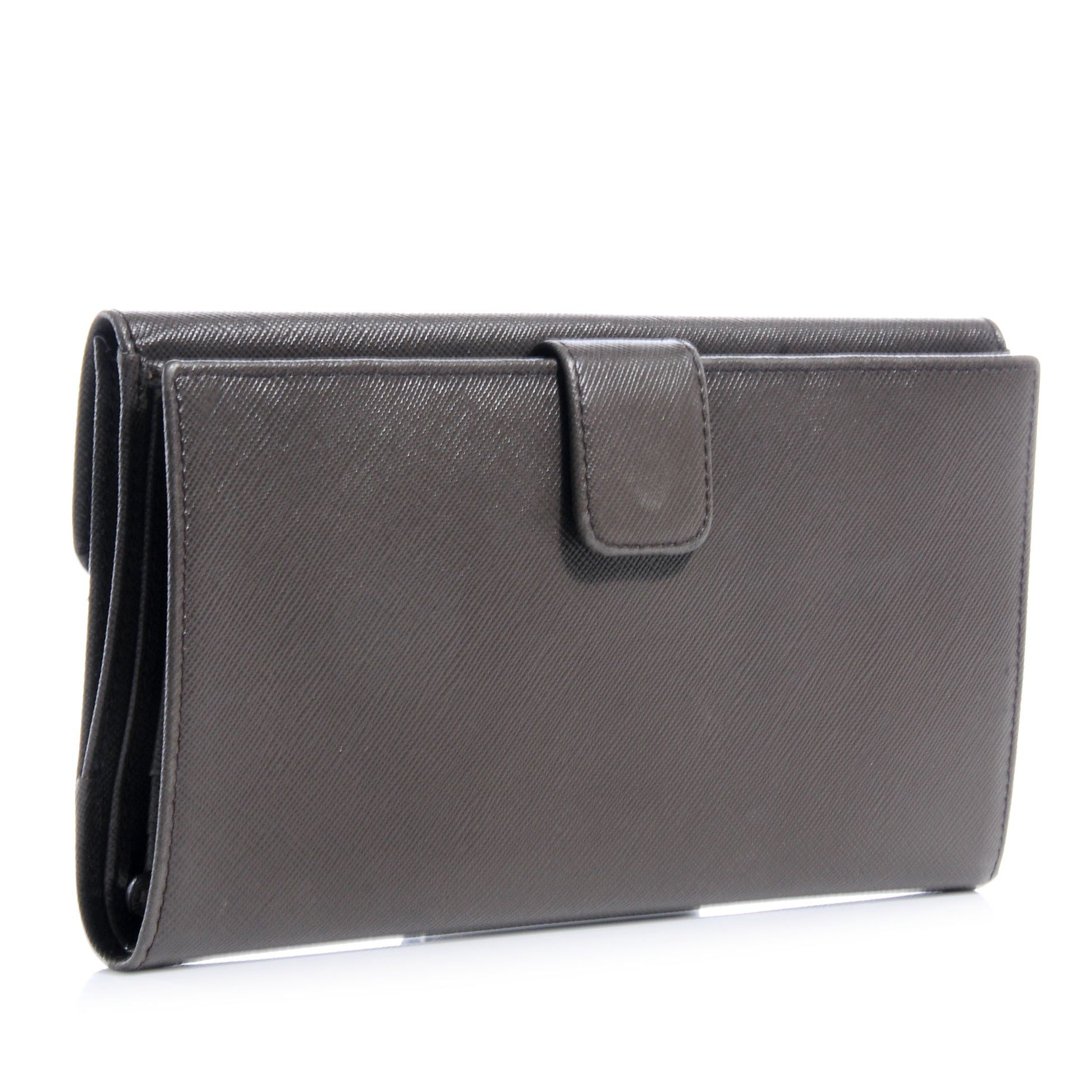 Prada Saffiano Metal Long Wallet Grafite 3 of 8