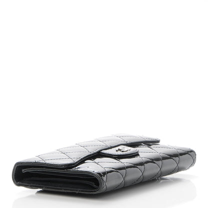 Chanel Patent Calfskin Quilted Large Flap Wallet Black 4 of 9