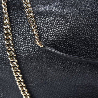 Gucci Pebbled Calfskin Medium Soho Chain Shoulder Bag Black 15 of 16