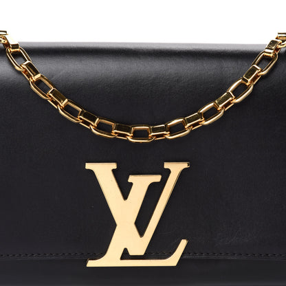 Louis Vuitton Calfskin Chain Louise MM Black 9 of 10
