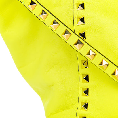 Valentino Garavani Vitello Medium Rockstud Tote Yellow Fluo 12 of 16