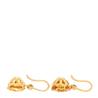 Tiffany 18K Yellow Gold Diamond Citrine Sparklers Drop Earrings 5 of 8