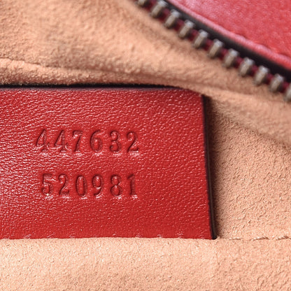Gucci Calfskin Matelasse Small GG Marmont Chain Shoulder Bag Hibiscus Red 7 of 11