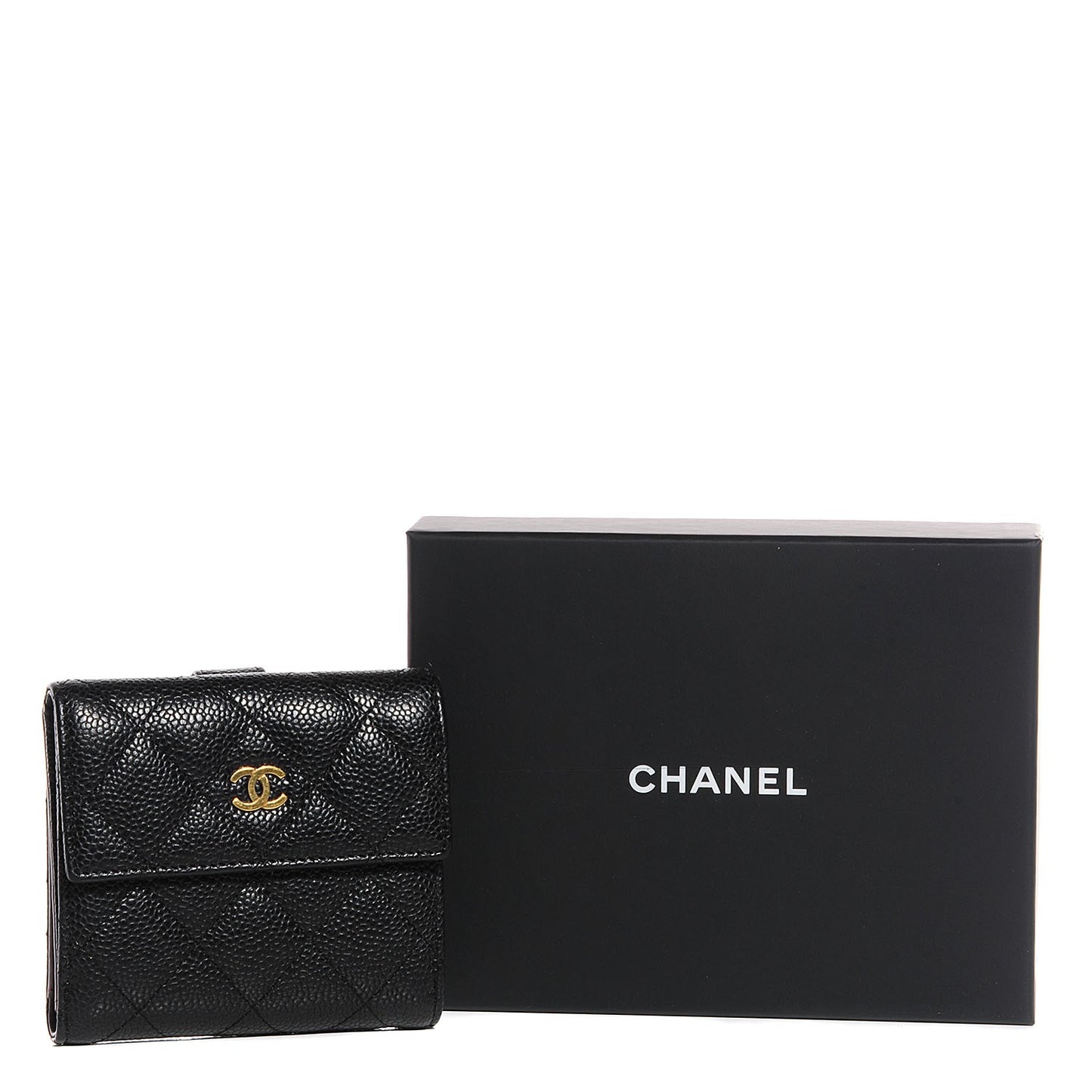 Caviar Quilted Compact Flap Wallet