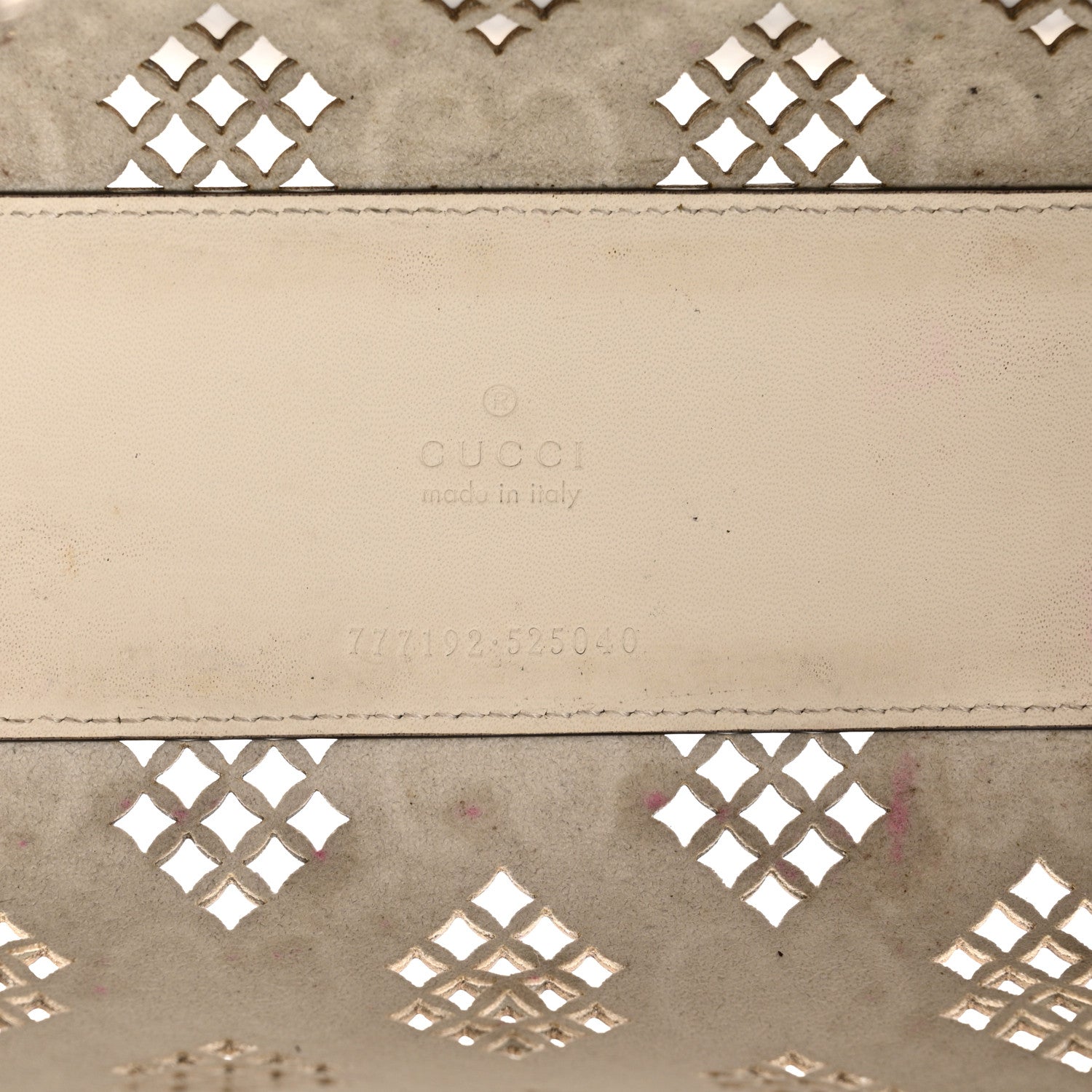 Gucci Calfskin GG Monogram Diamond Cut Small Ophidia Tote Bag Off White 7 of 20