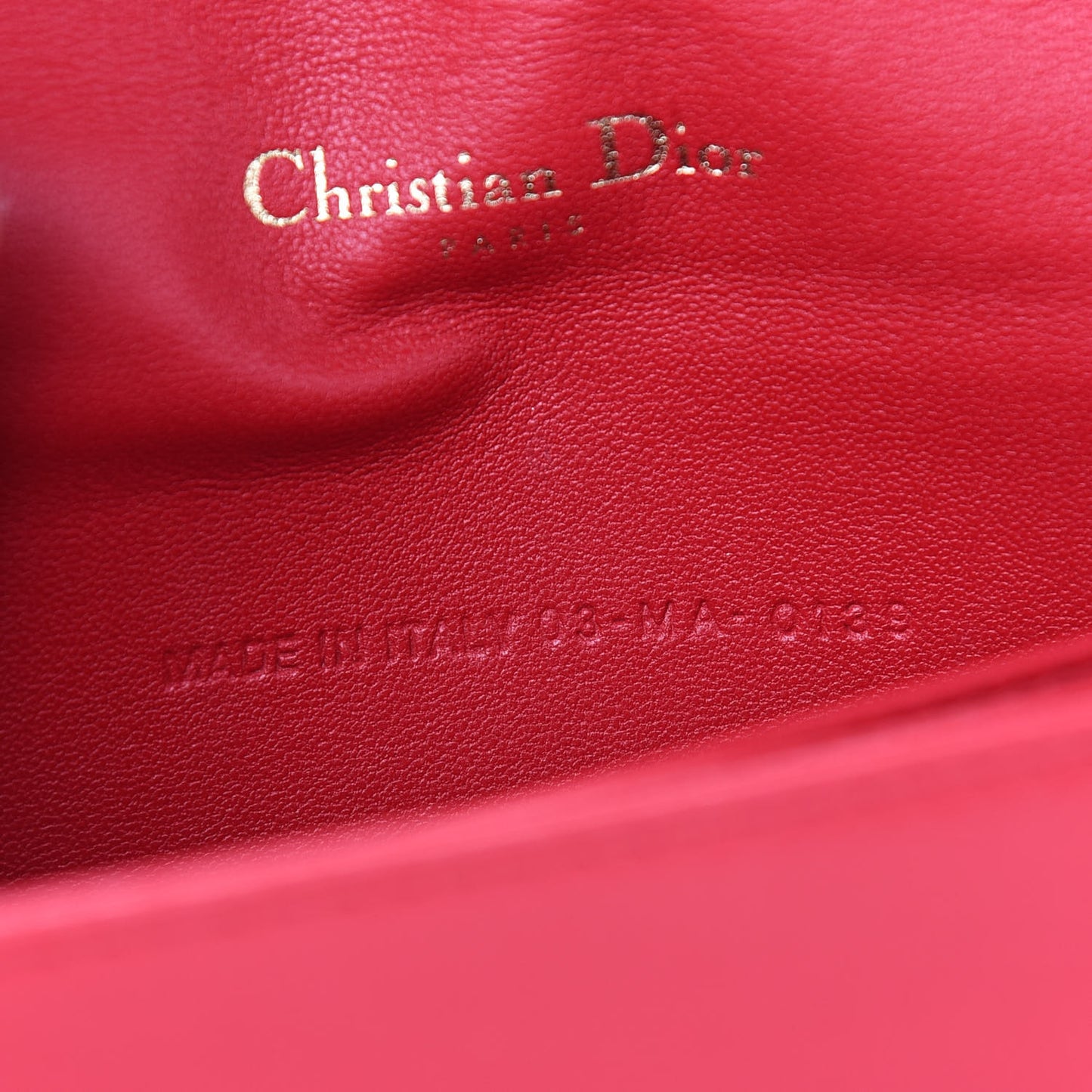 Lambskin Cannage Lady Dior Convertible Clutch Red