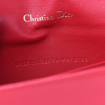 Christian Dior Lambskin Cannage Lady Dior Convertible Clutch Red 8 of 10