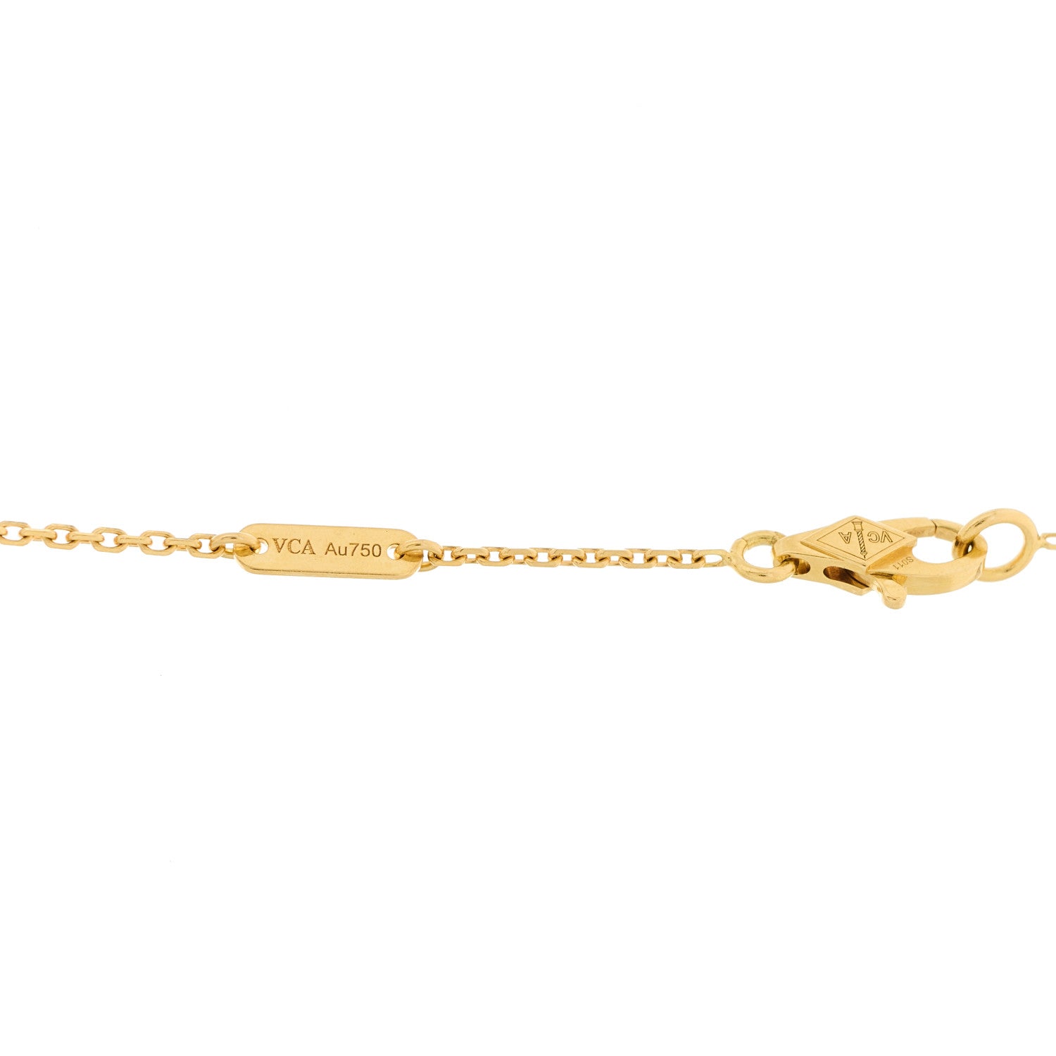 Van Cleef & Arpels 18K Yellow Gold Mother of Pearl Sweet Alhambra Pendant Necklace 5 of 6