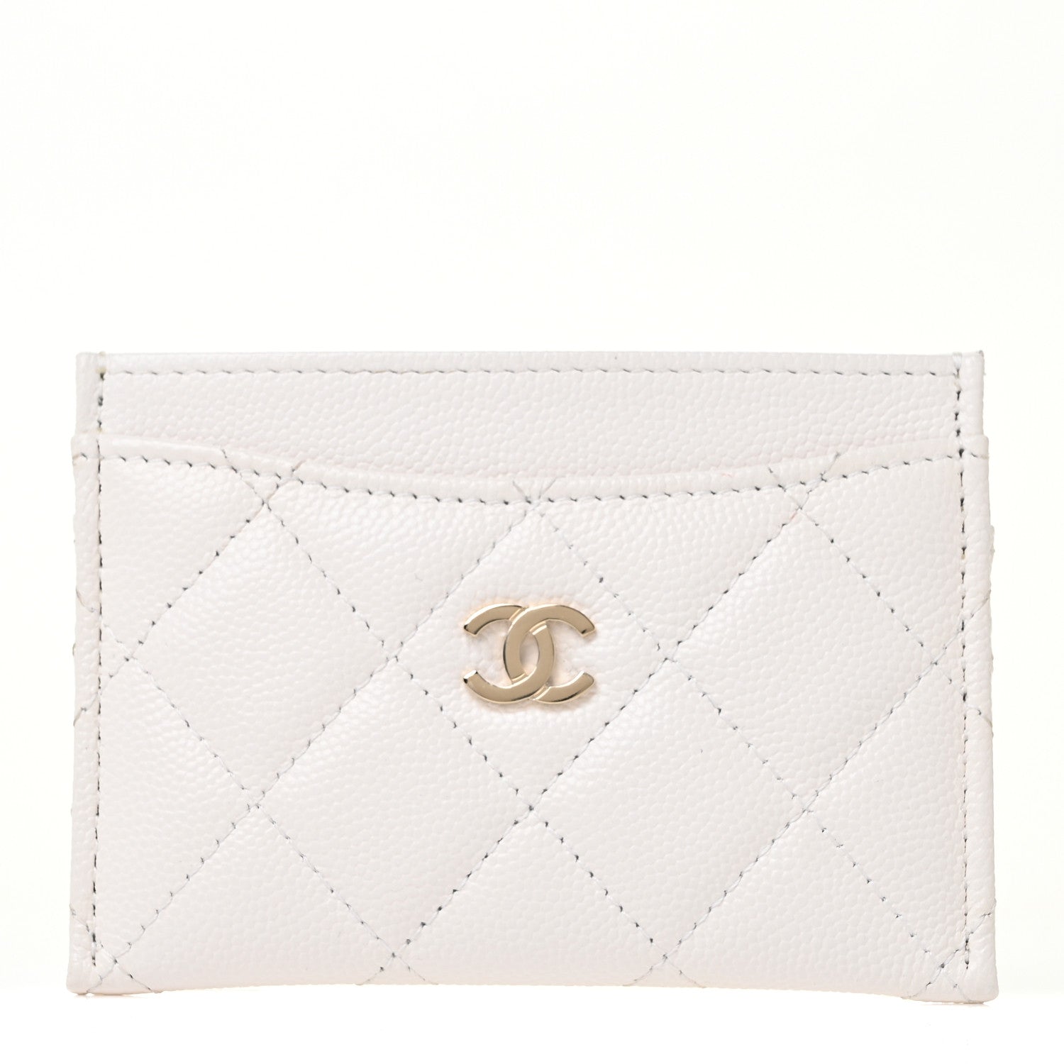 Chanel Caviar Quilted Card Holder White 1 of 10