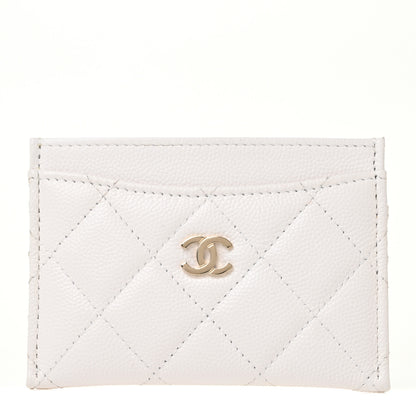 Chanel Caviar Quilted Card Holder White 1 of 10
