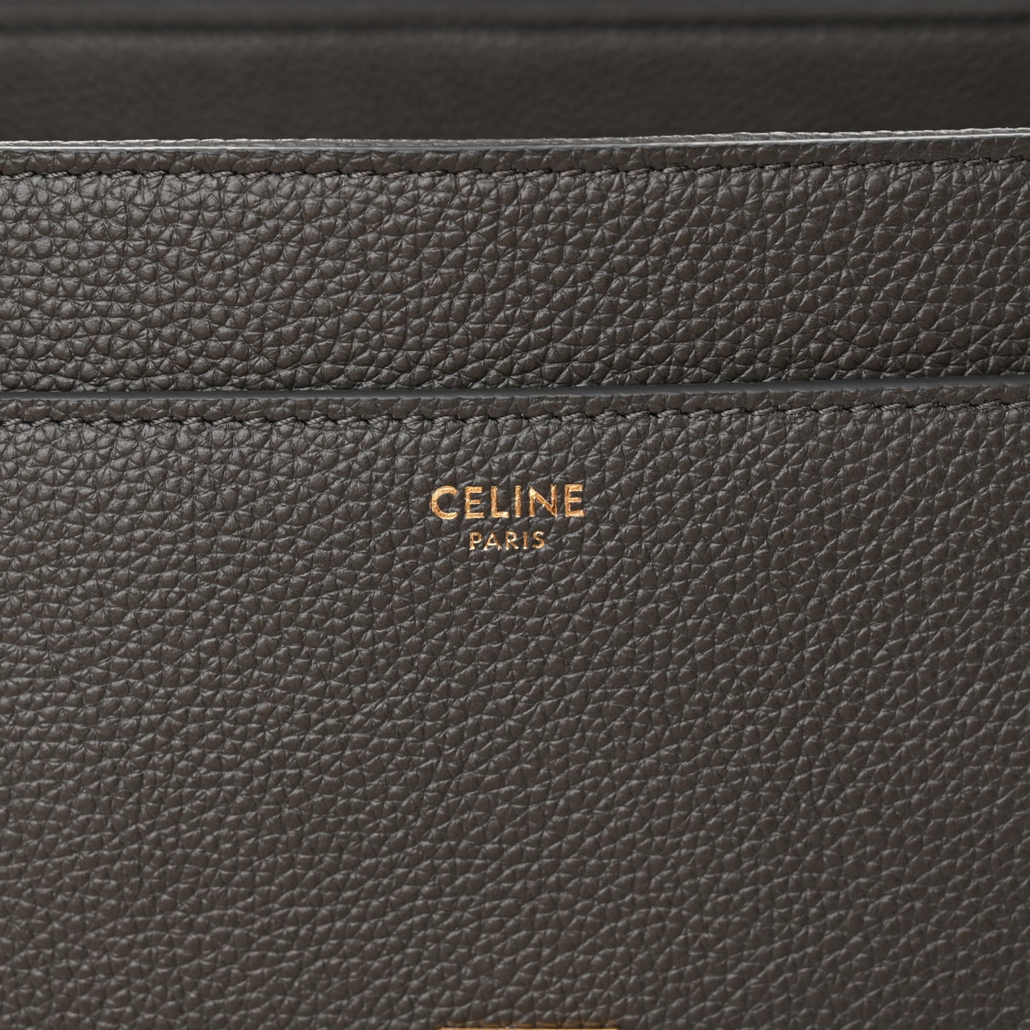 Grained Calfskin Classique 16 Top Handle Bag Medium Grey