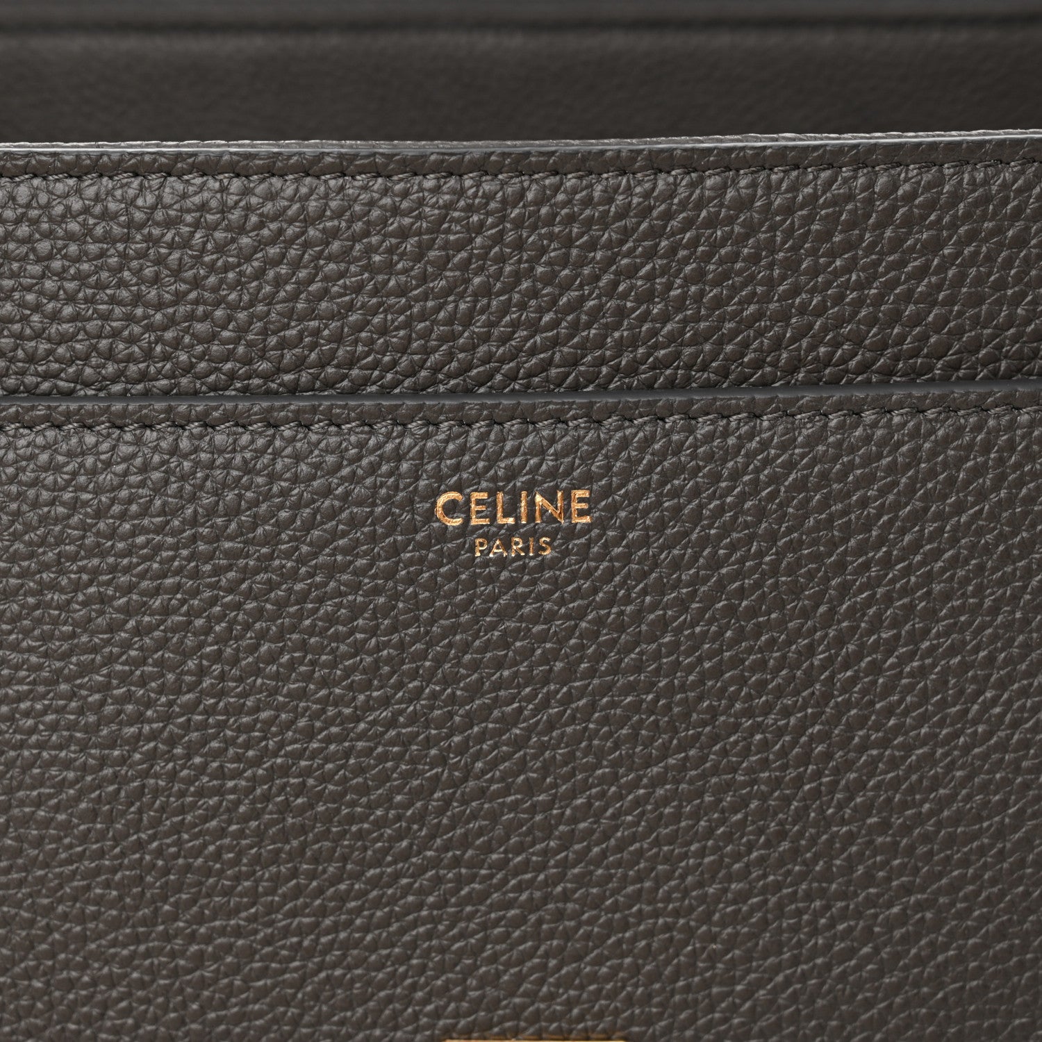 Celine Grained Calfskin Classique 16 Top Handle Bag Medium Grey 6 of 10