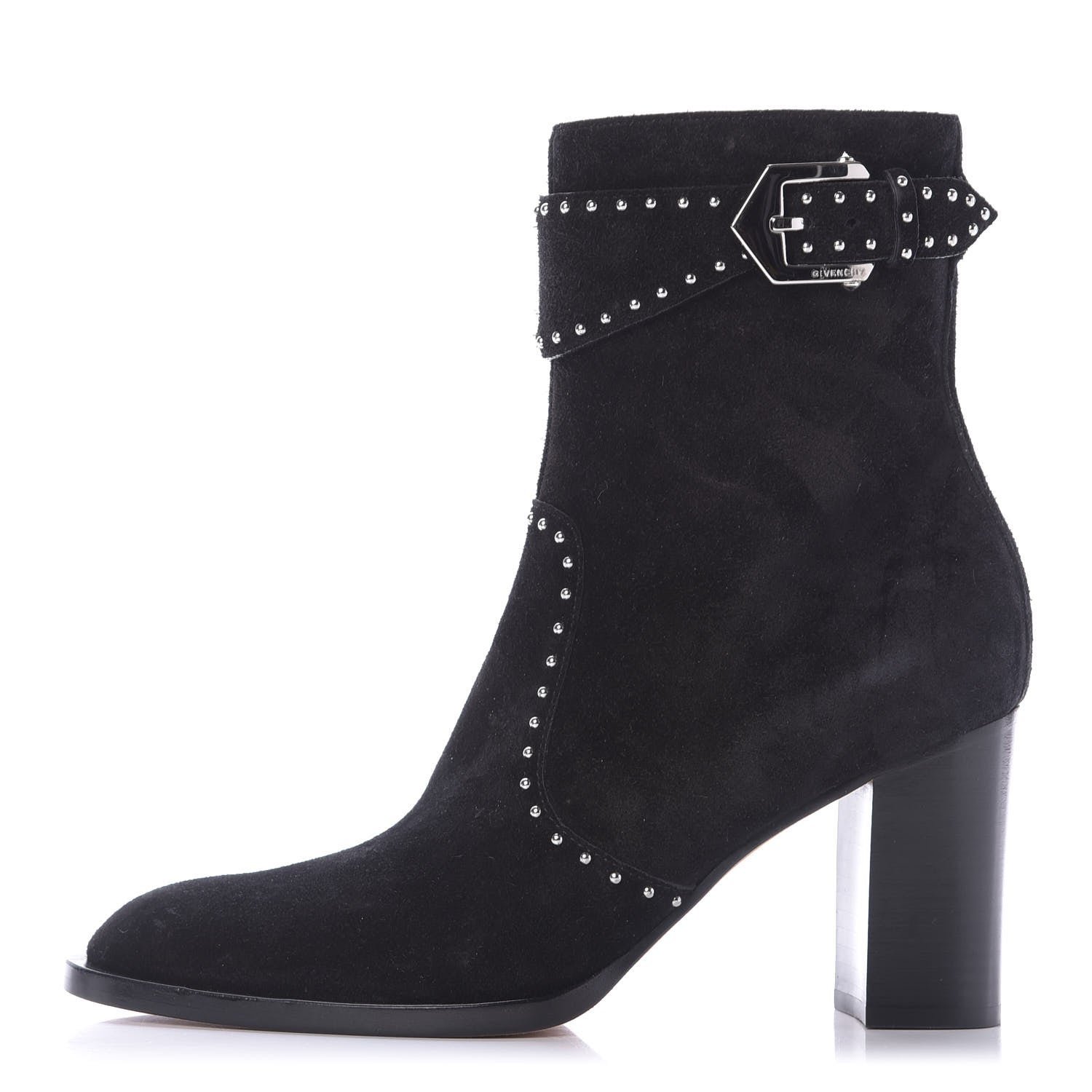 Givenchy Suede Calfskin Elegant Studded Ankle Boots 37 Black 1 of 10