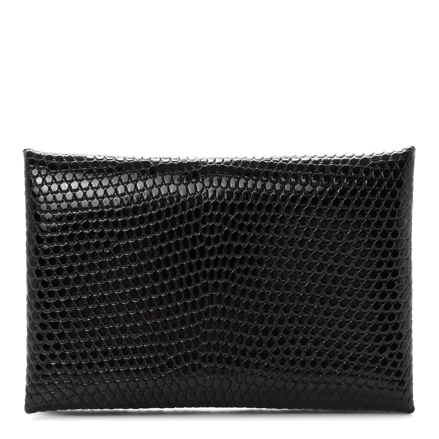 Hermes Lizard Calvi Card Case Black 1 of 6