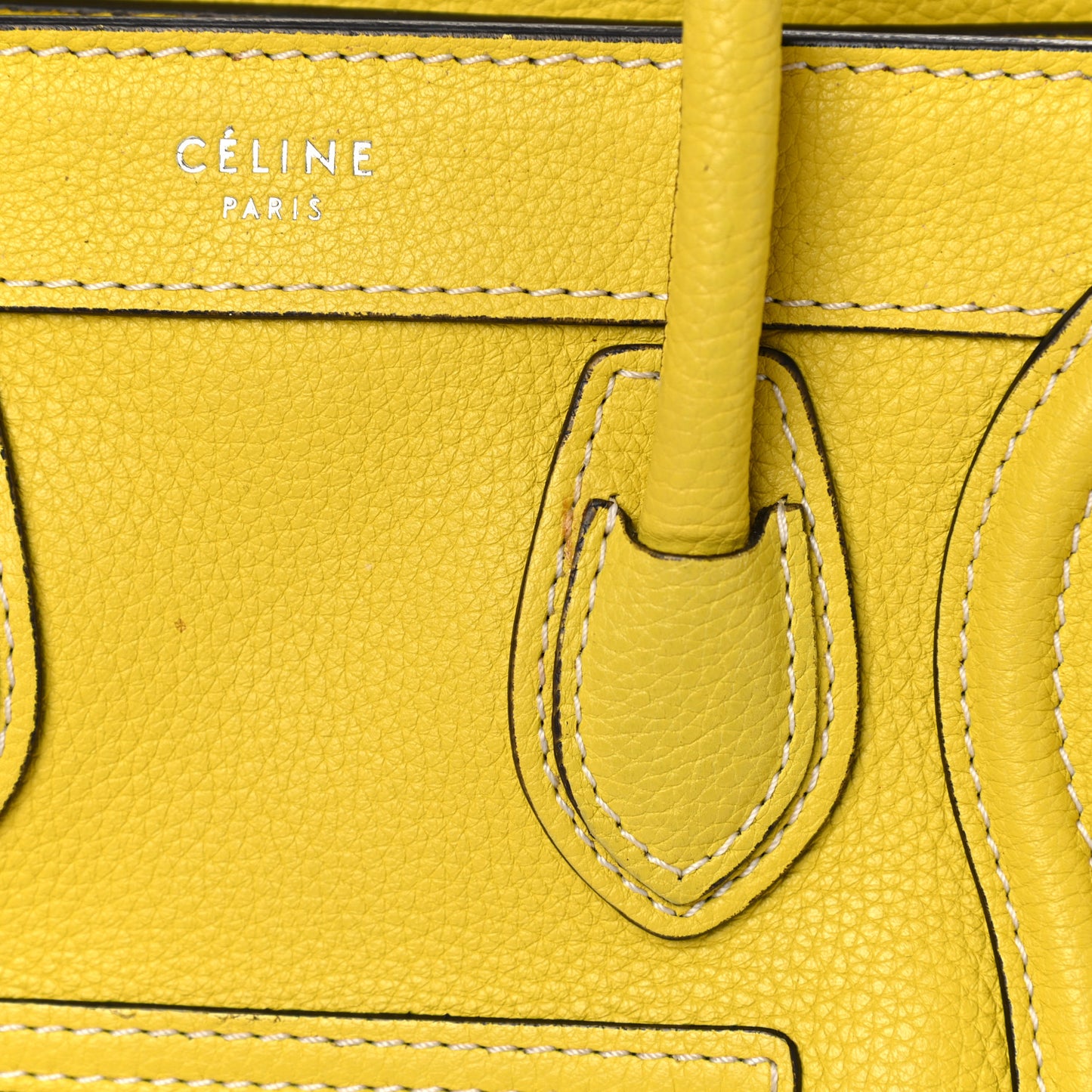 Drummed Calfskin Nano Luggage Citron