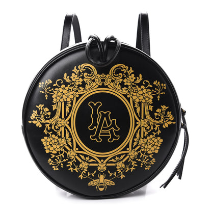 Gucci Calfskin LA Round Backpack Black Gold 1 of 10