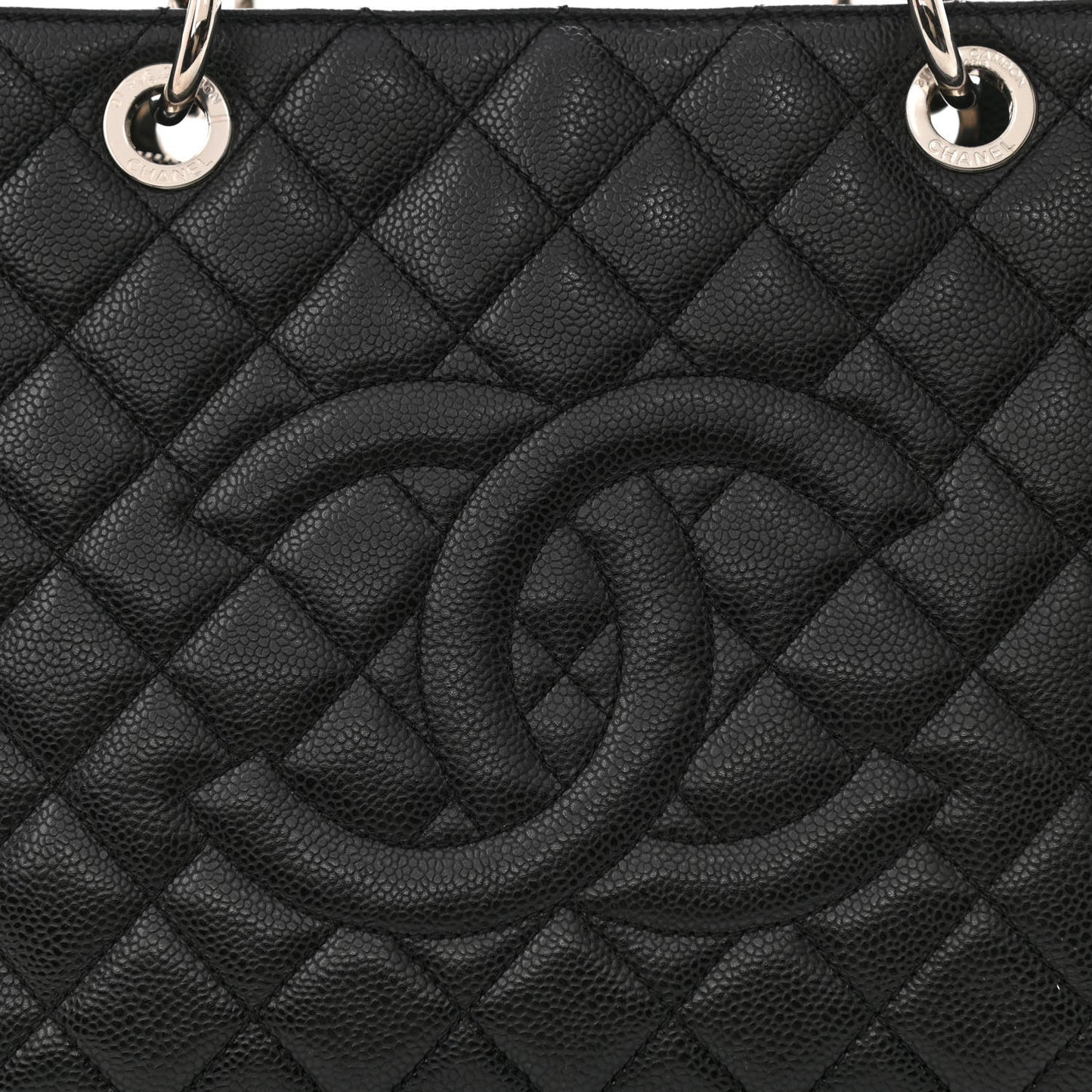 Caviar Quilted Grand Shopping Tote GST Black