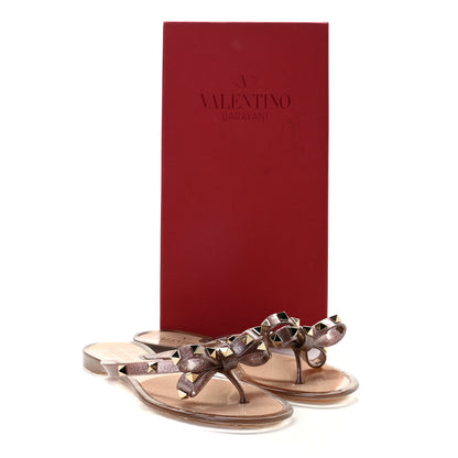 Valentino Garavani PVC Jelly Glitter Rockstud Bow Thong Sandals 37 Multicolor 9 of 9