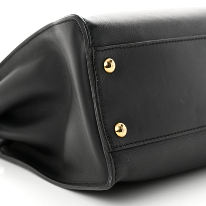 Fendi Vitello Seta Shiny Nappa Medium Peekaboo Iconic Satchel Black 10 of 14
