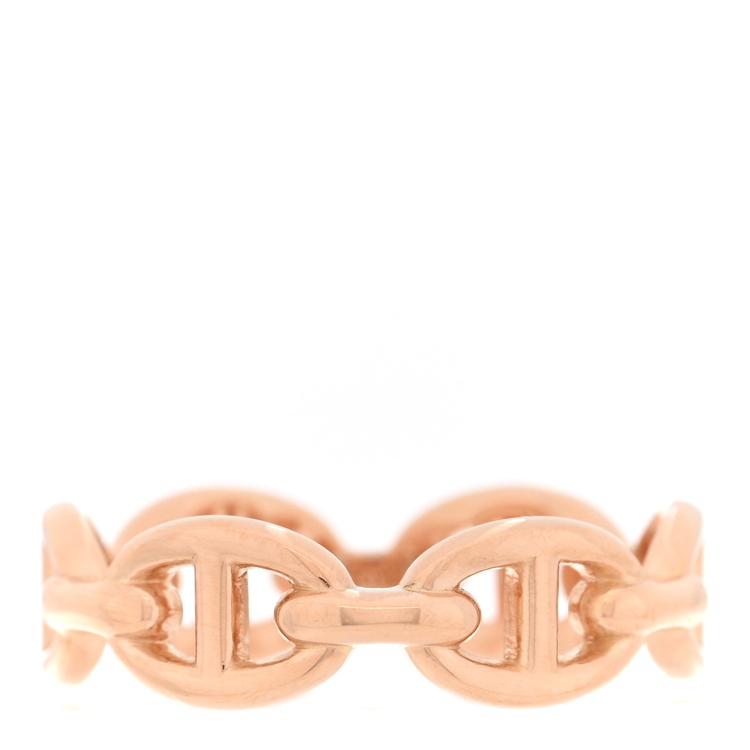 Hermes 18K Rose Gold PM Chaine d'Ancre Enchainee Ring 54 7 1 of 7
