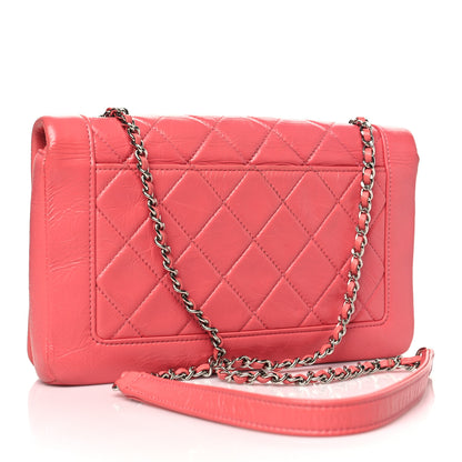 Chanel Crumpled Calfskin Quilted Bi Vintage Small Single Flap Pink 4 of 11