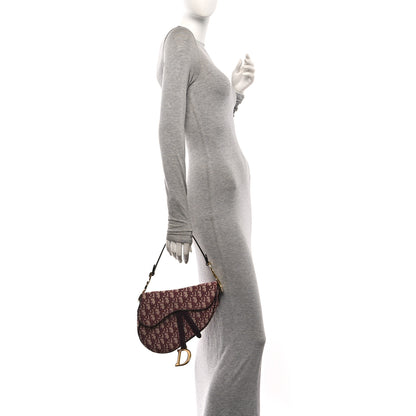 Christian Dior Oblique Saddle Bag Burgundy 2 of 10