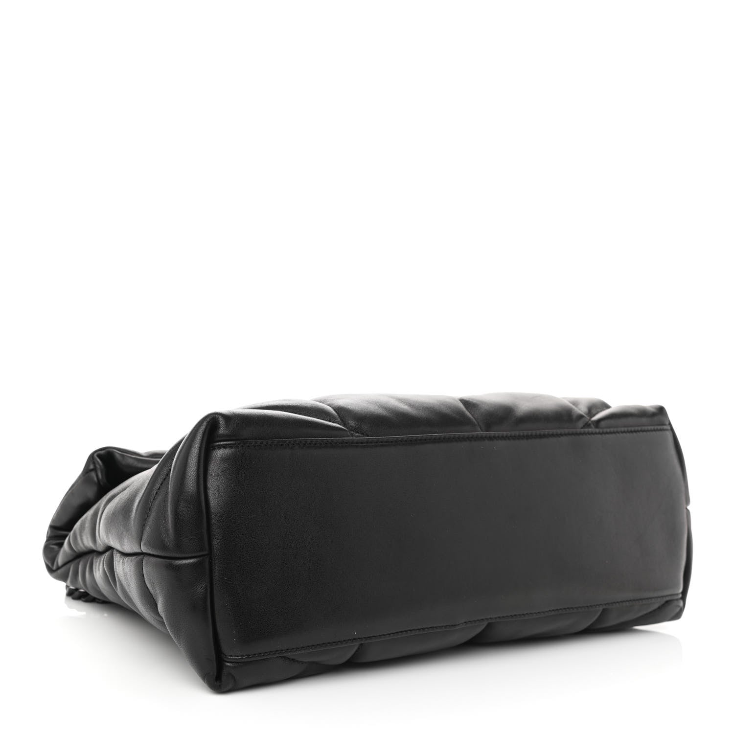 Saint Laurent Lambskin Quilted Medium Loulou Puffer Monogram Chain Satchel Black 4 of 9
