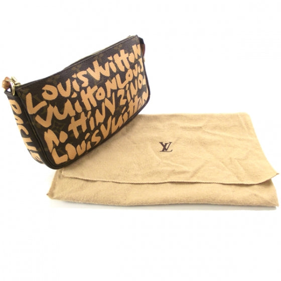 Monogram Graffiti Pochette Accessories Peach